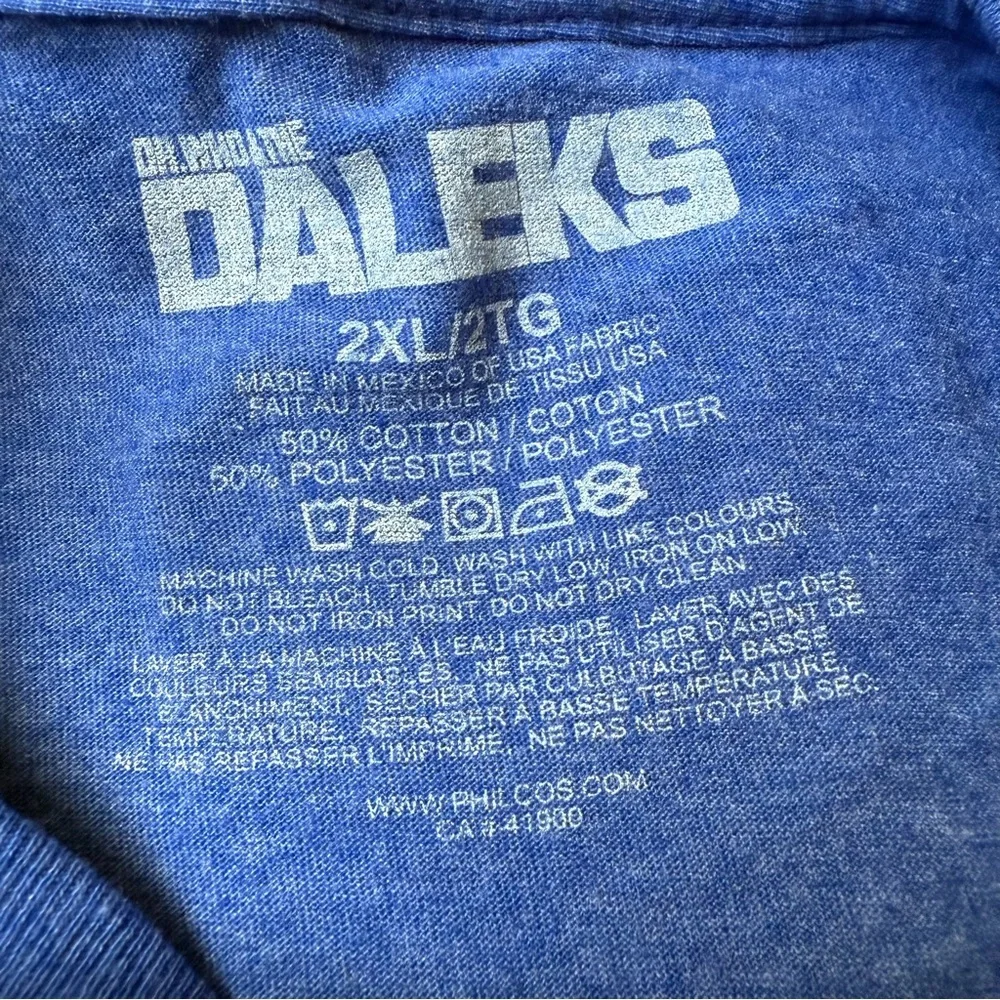 Doctor Who and the Daleks Invasion Earth Adult T Shirt Blue Crewneck Dr Who - Picture 8 of 9